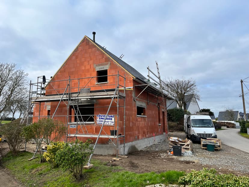 Construction d'une maison neuve à Caudan
